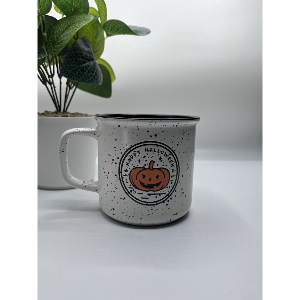 Boston Warehouse Happy Halloween Pumpkin Speckled Coffee Mug Spooky 14 Oz Rustic - Picture 3 of 6